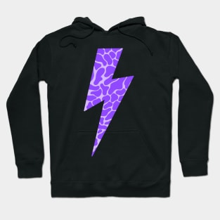 purple cow print lightning bolt Hoodie